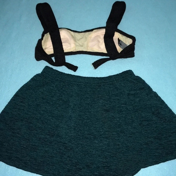 𝅺Mainstream wrap skirt cover up green size S/M matching swim top black size 10 - Picture 6 of 6